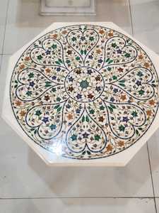 Serenity โต๊ะทรงกลมสไตล์ดั้งเดิมเฟอร์นิเจอร์หินกึ่งมีค่าสำหรับห้องนั่งเล่น - Product Image 3