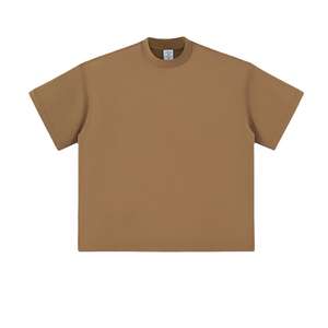 T-shirt 100% coton pour hommes surdimensionné col rond design solide t-shirt décontracté vente en gros - Product Image 3