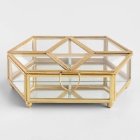 Coffret à bijoux en verre avec cadre en métal noir de style gothique, design moderne, multifonctionnel, écologique, gain de place, décoration d'intérieur, terrarium