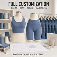 Ensembles de yoga personnalisés pour femmes, tenues de sport sans coutures à taille haute, effet push-up, extensibles, en latex