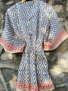 Mini vestido caftán floral bohemio hecho a mano de algodón 100% para mujer, albornoz informal, cintura Natural, antiestático, regalos de boda para mamá - Product Image 5