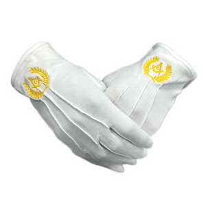Gants de sécurité maçonniques avec logo brodé personnalisé Design doux blanc confortable avec le dernier logo - Product Image 4