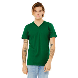 Camiseta de manga corta con cuello en V Unisex hecha a medida de alta calidad 100% Airlume peinado y algodón hilado en anillo - Product Image 6