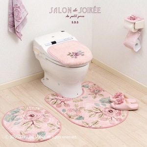 Toalla de mano floral femenina de lana de coral bordada beige/Rosa aprox. 34 × 80cm para niños Salon De Soiree Japan Flor Papier - Product Image 1