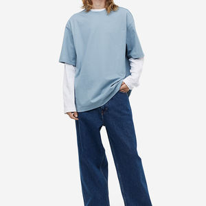 Camiseta de hombre de gran tamaño de algodón 100% pesado 280gsm-320gsm rápido personalizado, Camiseta de punto de poliéster/material de algodón - Product Image 2