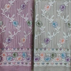 Sofisticado traje de gasa sin coser de invierno pakistaní Zarkan Stone Detalles de secuencia de trabajo pesado francés Dupatta Salwar Kameez - Product Image 1