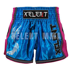 ผู้ผลิตกางเกงมวยไทยแบบกำหนดเองสำหรับเด็กและผู้ใหญ่ สีฟ้าชมพู ชุดมวยสำหรับการแข่งขันและฝึกซ้อม XelentUniform - Product Image 1