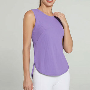 Camiseta Deportiva Personalizada para Mujer, Chaleco sin Mangas, Cuello Redondo, Corte Recortado, Transpirable, Tejido de Punto, Ropa Casual, Estampado de Moda - Product Image 4