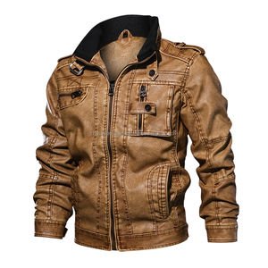 Veste en cuir d'hiver sur mesure pour hommes, confortable, en cuir véritable, avec design OEM, nouveauté - Product Image 1