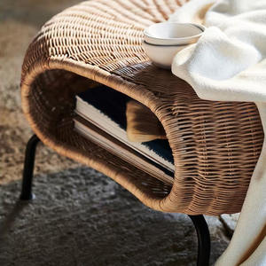 Repose-pieds de style vintage écologique tissé à la main avec siège de rangement multifonction en rotin au toucher naturel vente en gros Vietnam - Product Image 4