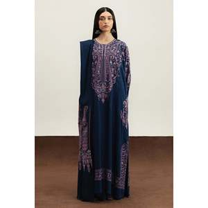 Completo <span class=keywords><strong>ZARA</strong></span> SHAH JAHAN 3 Pezzi Primavera/Estate: Camicia in Chiffon Ricamata, Dupatta e Pantaloni Ricamati in Rete Khaddi BIC-4676 - Product Image 1