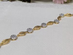 2.45 Ct Lab Grown Diamond Cluster Tennis <b>Bracelet</b>, Vintage Style Diamond <b>Bracelet</b>, <b>Solid</b> 14k White/Yellow/Rose Gold Jewelry Gift - Product Image 2