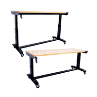 Bureau réglable en hauteur moderne le plus vendu pour usage professionnel, convertible, avec plateau en bois et structure métallique, certifié ISO