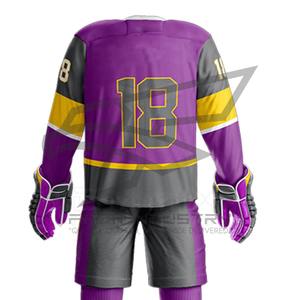 Kit de uniforme de hockey sobre hielo sublimado suministro directo de fábrica de ropa deportiva de equipo de tela transpirable de secado rápido - Product Image 4