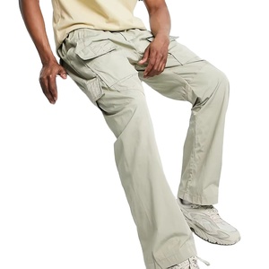 Vêtement décontracté classique lâche Sport Joggers Cargo pantalon en gros taille haute jambe large Cargo pantalon pour hommes multi-poches solide - Product Image 1