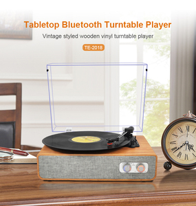 TE-2018 Nouvelle conception de haute qualité, platine vinyle vintage avec haut-parleurs intégrés sur le dessus de la table, cartouche à aimant mobile, Bluetooth - Product Image 2