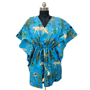 Kaftán Corto Informal con Estampado Jaipuri, Transpirable, Elegante, Estilo Hippie, Talla Única/Servicio OEM/ODM para Clubes Nocturnos, Ocio y Otros - Product Image 1