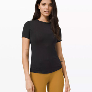 Venta de alta calidad Mujeres Ropa deportiva Gimnasio Algodón de alta calidad Mujeres Cuello redondo Borgoña Camisetas de gran tamaño - Product Image 3