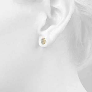 Pendientes de tuerca de doble halo de moissanita de corte Marquesa en opciones de plata de ley y oro para mujer - Product Image 2