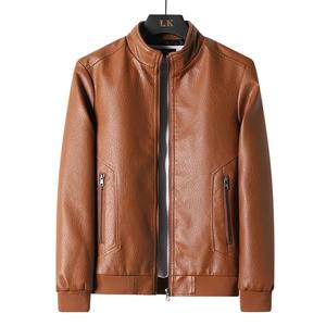 Custom Genuine Leather Winter <b>Zip</b> up <b>Jackets</b> <b>Men</b> Casual Windbreaker Motorcycle Biker Embossed Leather <b>Jacket</b> - Product Image 1