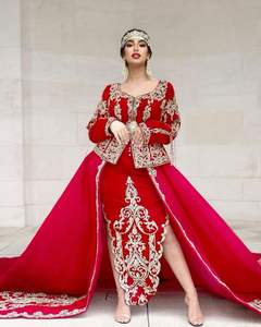 2024 veste et robe en soie stylisée avec broderie Karakou Trail Dabka Work perlée cristal pierres et perles de verre - Product Image 1