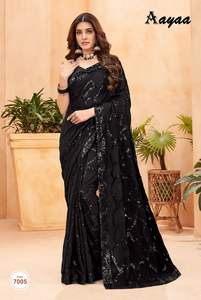 Moda alta demanda alta calidad atractiva Faux Georgette Saree Blusa con bordado trabajo en todo el mundo al por mayor proveedor - Product Image 5