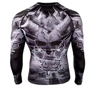 Vente en gros vierge OEM imprimé Compression court manches longues MMA Jiu Jitsu Logo personnalisé Rash Guards Bjj Rash Guard - Product Image 2