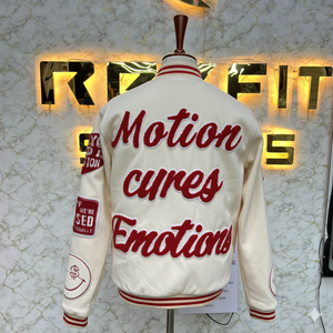 Low Rate & Good <b>Material</b> Embroidered Wool and Silk Men's Jacket with Covered Button Closure versity jackets Lettermen jackets - Product Image 3