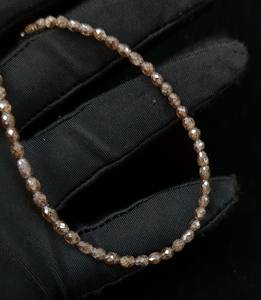 Perles de pierre de diamant de Champagne pour la fabrication de bijoux diamant brun clair 100% collier de perles de baril à facettes naturelles - Product Image 1