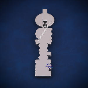 Colgante de diseño de letra vertical de Hip Hop, colgante de Plata de Ley 925 con corte redondo de diamante de moissanita para ropa de fiesta - Product Image 5