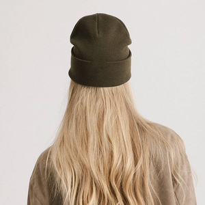 Gorro de punto de gofres de alta calidad Unisex, parche de cuero personalizado, Logo, patrón de puntos de Color sólido, gorro de invierno, gorros promocionales - Product Image 5