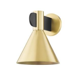 Lampe murale contemporaine en métal et tissu avec forme géométrique, construction durable, installation facile pour l'éclairage du salon - Product Image 2