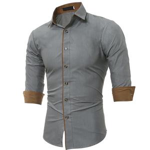 High Quality <b>Men's</b> Stand Collar Dress <b>Shirt</b> Fashion <b>Satin</b> Custom Colour Breathable Genuine Cotton High Demand From Pakistan - Product Image 1