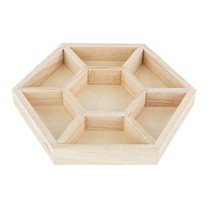 Plateau de service en forme d'hexagone de la meilleure qualité avec poignée en métal plateau décoratif de stockage en bois pour l'utilisation de restaurant d'hôtel à la maison - Product Image 4