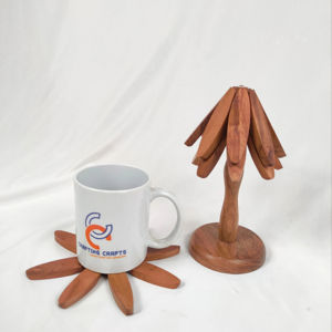 Tree Shape Trivet <b>Set</b> Hot Pot <b>Holders</b> Foldable Kitchen Wooden Trivets Tree <b>Coaster</b> for Hot Dishes Pot Bowl Teapot from India - Product Image 1