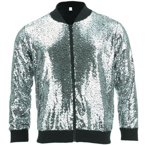 Nouveau fabricant de vêtements pour femmes au look sexy personnalisé vestes à paillettes décontractées à fermeture éclair et à coupe étroite - Product Image 1