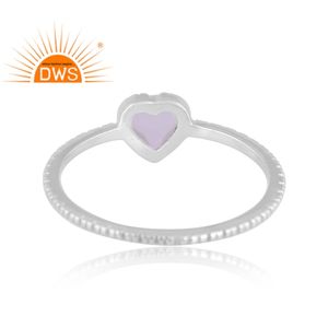 Meilleure qualité 925 argent Sterling naturel arc-en-ciel lune pierre gemme coeur Design bague fabricant de bijoux personnalisés - Product Image 4