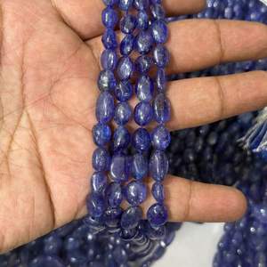 Cuentas Redondas Lisas de Tanzanita Azul Natural de 6x4 mm a 12x10 mm para la Fabricación de Joyas - Product Image 4