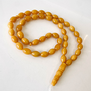 ลูกปัดอำพันบอลติกสีเหลืองธรรมชาติทรงรีสำหรับทำลูกประคำ 45 เม็ด - Product Image 2