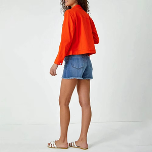 Chaqueta Bomber de Mezclilla Acolchada, Transpirable y de Gran Tamaño para Mujer, Ropa de Calle Informal de Invierno, Diseño Personalizado, Forro de Poliéster, Venta al Por Mayor - Product Image 6