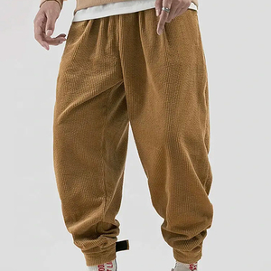 กางเกงคาร์โก้ฤดูหนาวอบอุ่นสำหรับผู้ชายกางเกงทรงตรงมีกระเป๋าขนาดใหญ่แบบผูกเชือก - Product Image 2