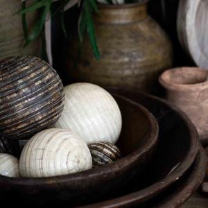 Resin Sphere with Stripe or <b>Chess</b> Pattern Bone Inlay Ball for Showpiece <b>Table</b> Decor Balls Living Room Centerpiece Gifted Balls - Product Image 2