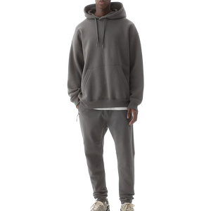 Sudaderas con capucha Haft Zip de peso pesado personalizadas y pantalones acampanados apilados Conjuntos de dos piezas Chándal de gran tamaño para hombre Entrenamiento Jogging Wear - Product Image 4