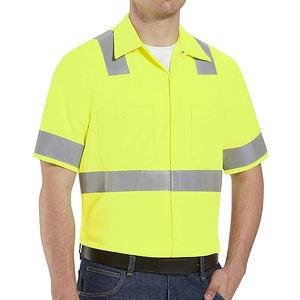 Camisa DE TRABAJO personalizada con botones de alta visibilidad, ropa de trabajo de seguridad reflectante de algodón y poliéster con opción de logotipo - Product Image 5