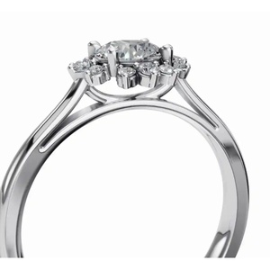 Anillo de Diamantes Athena Petal Radiance en Oro Amarillo, Rosa o Blanco Sólido de 9k, 14k o 18k, Joyería Fina de Inspiración Floral, Elegante Regalo - Product Image 3