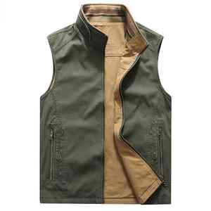 Printemps gilet décontracté hommes Double face porter lâche pur coton respirant veste automne sans manches gilets T - Product Image 2