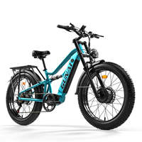 GN-M2 double moteur vélo électrique 48V 250W moyeu arrière moteur 17.5AH batterie gros pneu vtt 60km gamme cadre en aluminium