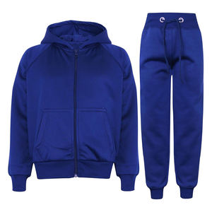 Conjuntos Deportivos Transpirables para Niños, Color Azul, Cierre de Cremallera, Puños Acanalados, Ropa Deportiva Infantil con Bolsillos - Product Image 1