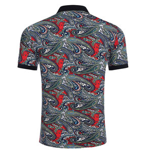 Camiseta Deportiva de Punto para Hombre |   Estampado Vibrante de Paisley en Rojo y Azul para Sublimación |   Top Deportivo de Lujo Artístico y Transpirable - Product Image 3