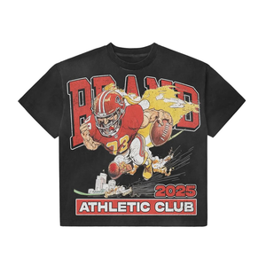 Vente en gros T-shirts streetwear T-shirt graphique surdimensionné en coton lourd avec logo personnalisé pour hommes et femmes Fournisseur OEM Usine - Product Image 4